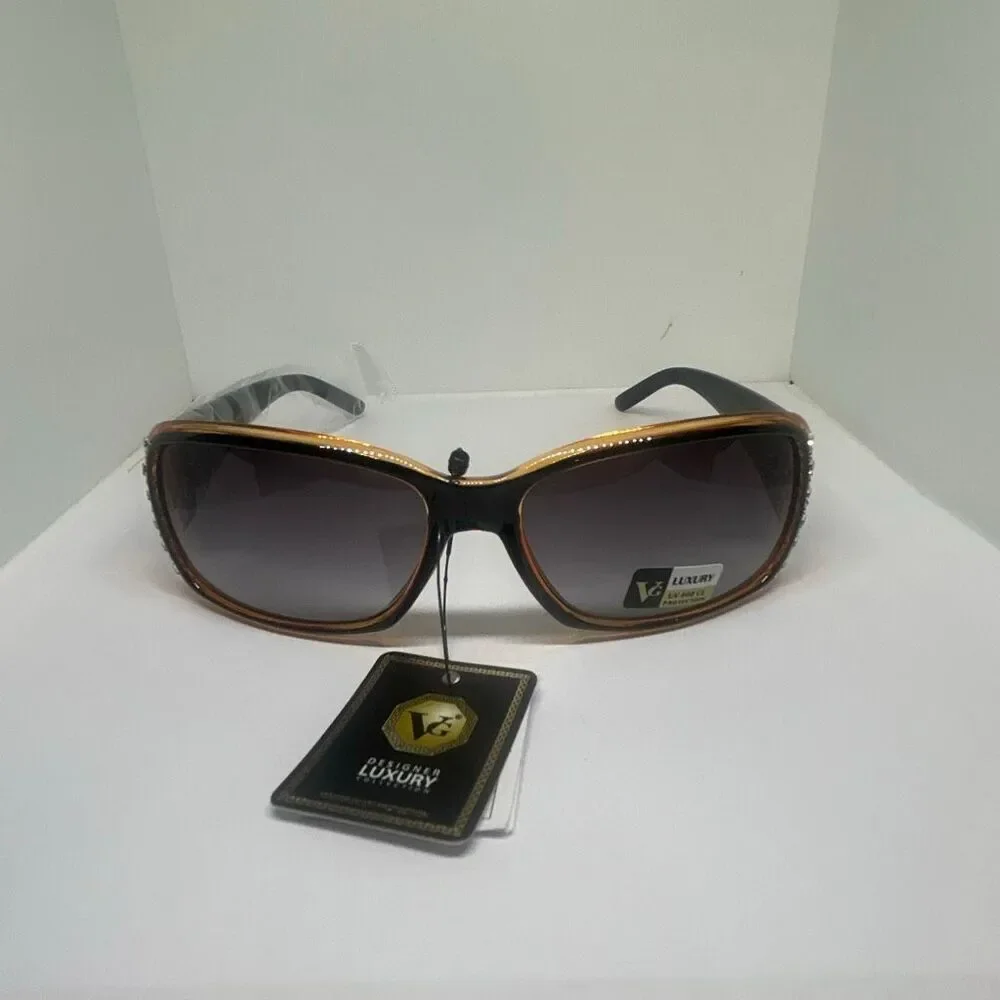 VG Designer Luxury Sunglasses Rhinestone Accent UV400 Protection